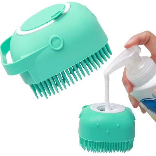 Pet Shampoo & Massage Brush – Soft Silicone Groomer